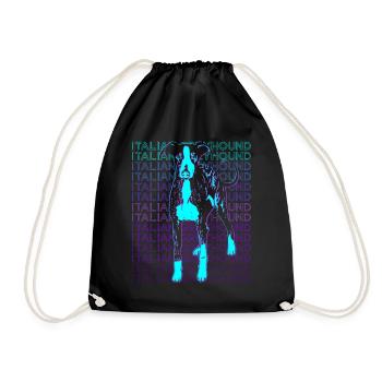 Lévrier Italien Chien Rétro - Sac de sport léger - noir - Devant
