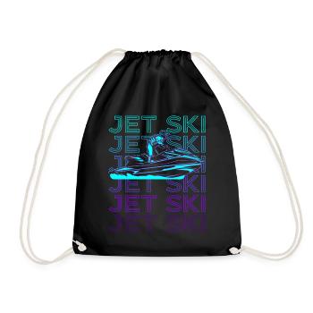 Jet Ski Jet Ski Ride Jet Ski Retro - Drawstring Bag - black - Front