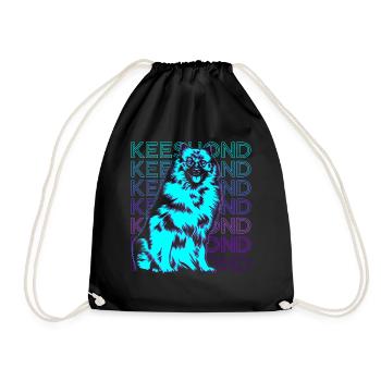 Keeshond Hund Retro - Turnbeutel - Schwarz - Vorne