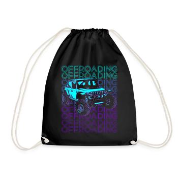 Offroading Off Road Dirt Race ATV Quad Retro - Drawstring Bag - black - Front