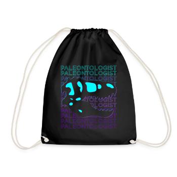 Paleontologist Paleontology Fossil Retro - Drawstring Bag - black - Front