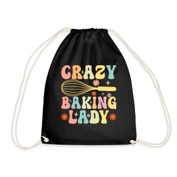 Crazy Baking Lady Groovy Baking Girl Chef Boulanger - Sac de sport léger - noir - Devant