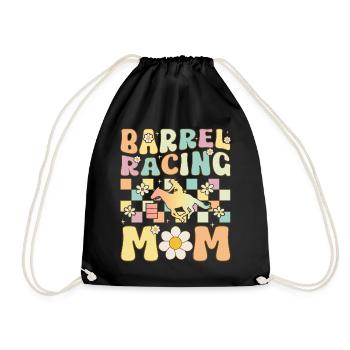 Barrel Racing Mom Groovy Weibliche Barrel Racer Ro - Turnbeutel - Schwarz - Vorne