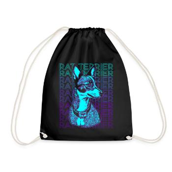 Rat Terrier Chien Rétro - Sac de sport léger - noir - Devant
