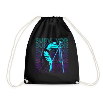 Surveyor Surveying Retro - Drawstring Bag - black - Front