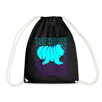 Tardigrade Water Bear Microbiology Retro - Drawstring Bag - black - Front