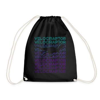 Velociraptor Dinosaur Retro - Drawstring Bag - black - Front