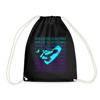 Wakeboarding Wakeboard Wakeboarder Retro - Drawstring Bag - black - Front