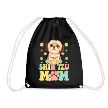 Shih Tzu Maman Amoureux des chiens Maman - Sac de sport léger - noir - Devant