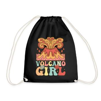 Volcano Girl Lava Geologist - Drawstring Bag - black - Front
