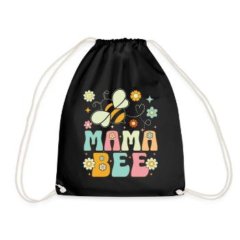 Bienenmama Imkerin Imkerei - Turnbeutel - Schwarz - Vorne