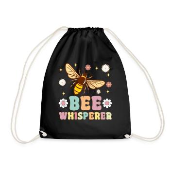 Bienenflüsterer Imker Imkerei - Turnbeutel - Schwarz - Vorne