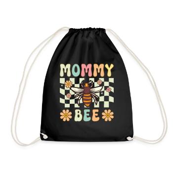 Bee Mom Beekeeper Beekeeping Mom - Drawstring Bag - black - Front