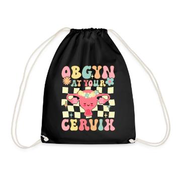 OBGYN Cervix Funny Gynecologist Gynecologist - Drawstring Bag - black - Front