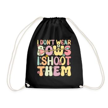 Groovy Archery Girl Archer I don't wear any - Drawstring Bag - black - Front