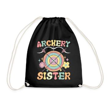 Archery Sister Groovy Archery Girl - Drawstring Bag - black - Front