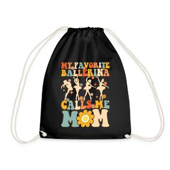 Meine Lieblingsballerina nennt mich Mama Groovy Ba - Turnbeutel - Schwarz - Vorne