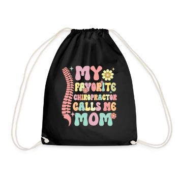 My favorite chiropractor calls me Mama Groo - Drawstring Bag - black - Front