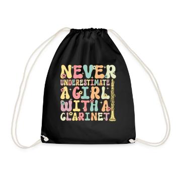 Une fille avec une clarinette Groovy Clarinetis - Sac de sport léger - noir - Devant