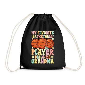 Favorite basketball player calls me Grandma Groovy - Drawstring Bag - black - Front