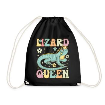 Reine Lézard Groovy Barbu Dragon Lézard Amoureux - Sac de sport léger - noir - Devant