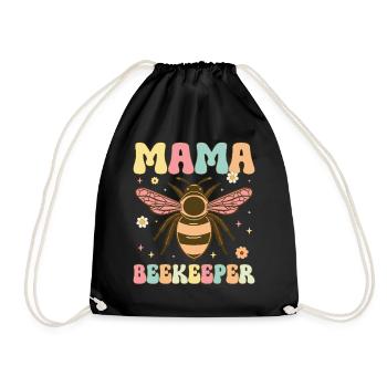 Mama Imker Groovy Beekeeper Mama Imkerei - Turnbeutel - Schwarz - Vorne