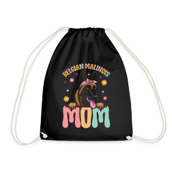 Belgischer Malinois Mama Groovy Dog Mom - Turnbeutel - Schwarz - Vorne