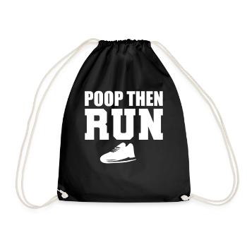 Poop Then Run Hürdenläufer - Turnbeutel - Schwarz - Vorne