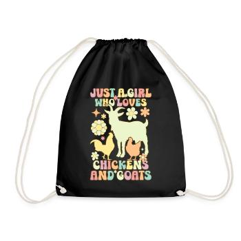 Groovy Farmer Just A Girl Who Loves Chickens And G - Drawstring Bag - black - Front