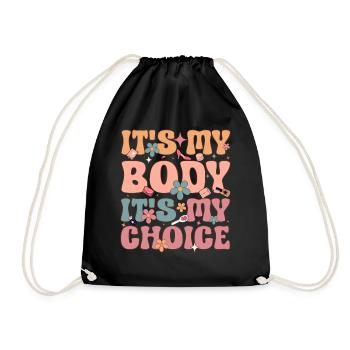 Groovy Féministe Féminisme Féminin C’est mon corps I - Sac de sport léger - noir - Devant