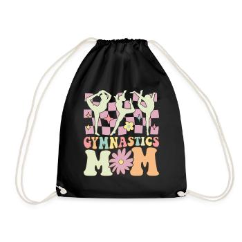 Gymnastics Mom Groovy Gymnast Acrobat - Drawstring Bag - black - Front