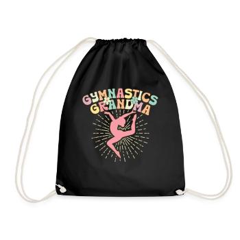 Gymnastics Granny Groovy Gymnast Acrobat - Drawstring Bag - black - Front