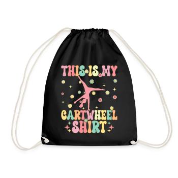 This Is My Cartwheel Shirt Groovy Gymnastik Turner - Turnbeutel - Schwarz - Vorne