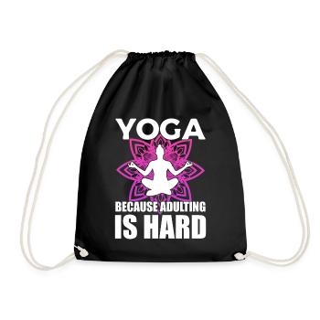Lustiges Yoga Fitnesstrainer - Turnbeutel - Schwarz - Vorne