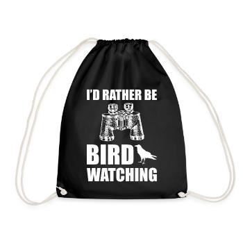 I'd Rather Be Bird Watching Zoologe - Turnbeutel - Schwarz - Vorne