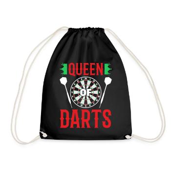 Queen Of Darts Dartspieler - Turnbeutel - Schwarz - Vorne