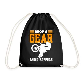 Drop A Gear And Disappear Motorradfahrer - Turnbeutel - Schwarz - Vorne