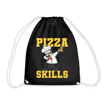 Pizza Skills Pizzabäcker - Turnbeutel - Schwarz - Vorne