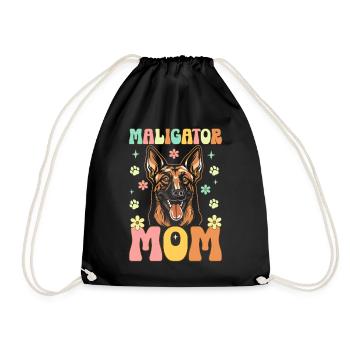 Maligator Mama Groovy Belgian Malinois Mama - Turnbeutel - Schwarz - Vorne