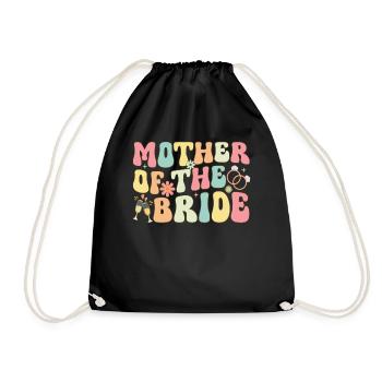 Mutter der Braut Groovy Bridal Party Mom - Turnbeutel - Schwarz - Vorne