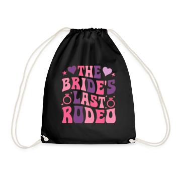 The Last Rodeo of the Bride Groovy Bridal Party Rod - Drawstring Bag - black - Front