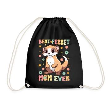 Beste Frettchen-Mutter aller Zeiten Groovy Ferret - Turnbeutel - Schwarz - Vorne