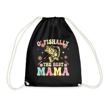 O Fishally La Meilleure Maman Groovy Fille De Pêche Fi - Sac de sport léger - noir - Devant