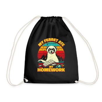 Mon furet a mangé mes devoirs - Cadeau furet - Sac de sport léger - noir - Devant