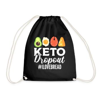 Keto-Brot Fitness-Enthusiast - Turnbeutel - Schwarz - Vorne