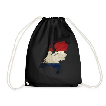 Netherlands - national border in national flag - Drawstring Bag - black - Front