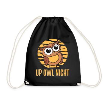 Up Owl Night Nachtschicht Krankenschwester - Turnbeutel - Schwarz - Vorne