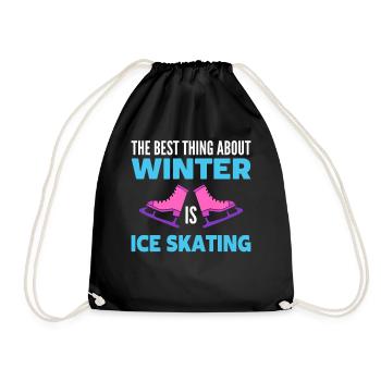 Eislaufliebhaber Schlittschuhläufer - Turnbeutel - Schwarz - Vorne