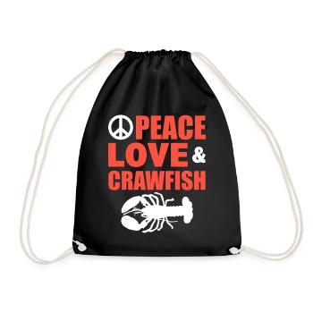 Peace Love & Crawfish Mähdrescher - Turnbeutel - Schwarz - Vorne