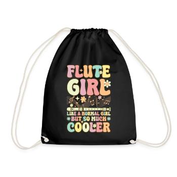 Flute Girl Like A Normal Girl Groovy Flute - Drawstring Bag - black - Front